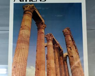 TWA Advertising Posters, Including Paris, Milan, Athens And More, Qty 5, All Approx 40" x 24" And TWA Binder