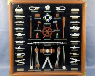 Shadow Box Nautical Knot Display, 23" x 22.75"
