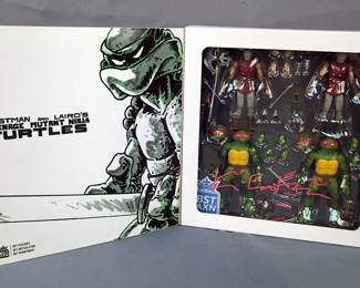 BST AXN Eastman And Laird's Signed By Kevin Eastman Teenage Mutant Ninja Turtles 4 Pk, In Original Box