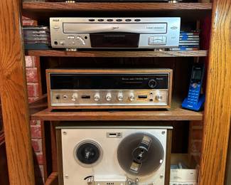 Akai reel to reel.    Sansui receiver