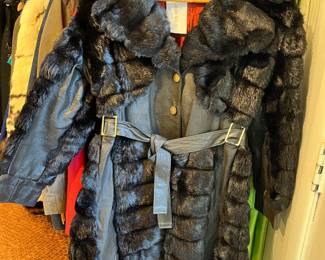 70's mink coat with belted waist