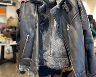 Men's shearling moto jacket