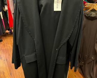 Cowl collar, full length coat