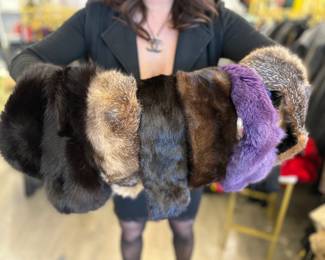 Fur hats and ear muffs