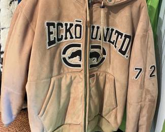 Ecko Suede bomber jacket with fur/shearling inside