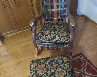 Rocking chair made with leather belts