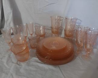 Pink depression glass
