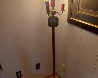 art nouveau floor lamp with clock