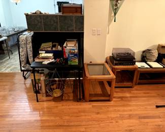 More tables, vinyl records...