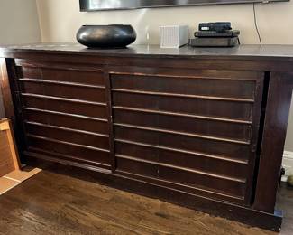 Sliding door side board.  76 l x 20 deep x 34 high.  $325. Irvington NY. Pick up