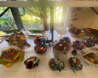 Assorted Mexican painted pottery