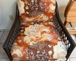 Dark wicker side chair