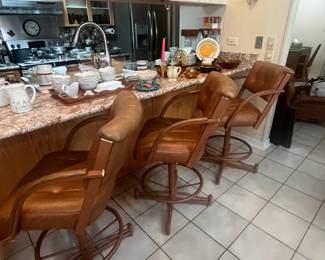 (3) swivel armchair bar stools, priced each