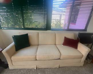 White corduroy fabric queen sleeper sofa