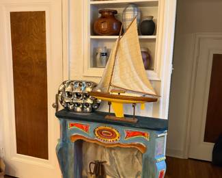 Hand painted custom art faux mantle
Back painting is separate ** 