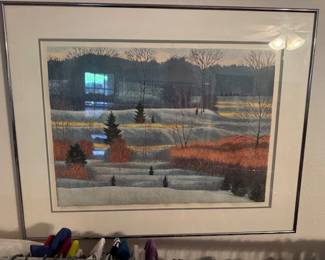 "Late Winter" woodcut by Gordon Mortensen