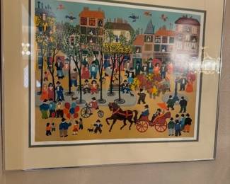 "Une Marchande Des Fleurs" by Claudine, Romanian artist. Limited edition serigraph.