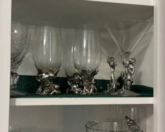 Arthur Court stemware and ice bucket
