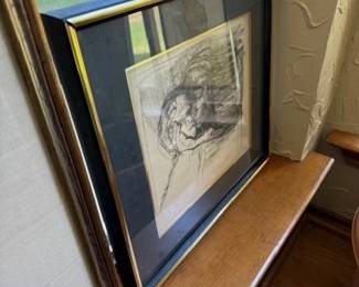 Kathe Kollwitz offset print of original charcoal drawing