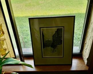 "Wein Universitat" by Josef Eidenberger, original intaglio print (etching)