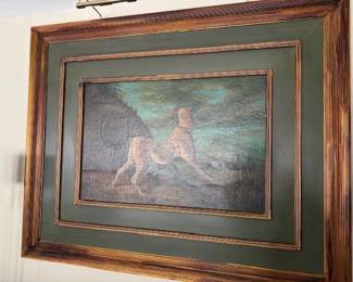 Unknown artist, surrealistic folk art animal, paint on panel