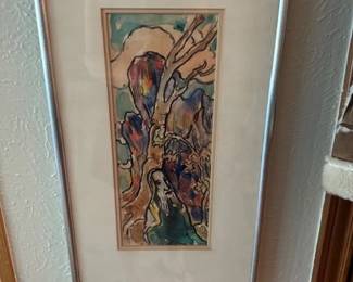 Original watercolor by Jakob Steinhardt, "Prophet"