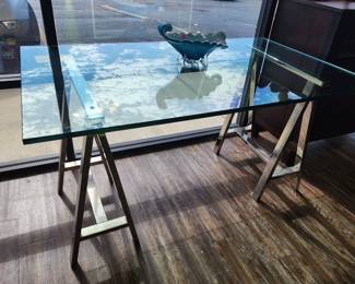 Modern glass top dining table