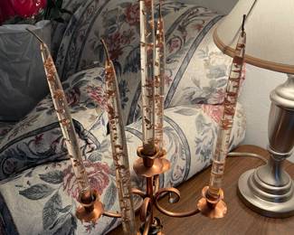 CANDLE HOLDER AND CANDLES