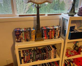 VHS, SHELF, TABLE LAMP