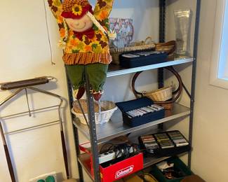 FALL DECOR, BASKETS, SHELF, CASSETTES