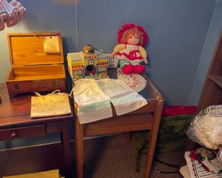VINTAGE TOYS, WOODEN BOX