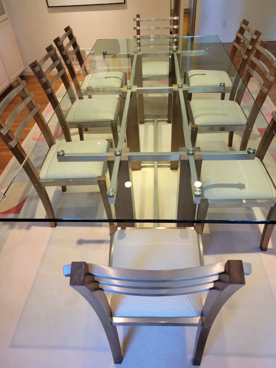 Michael Heltzer Dining Table and Chairs.