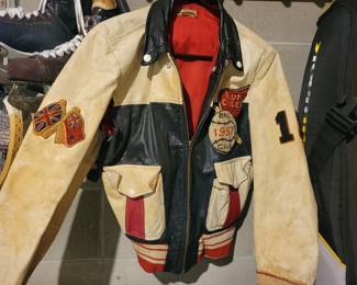 A 1957  Plum Coulee Pirates Leather Baseball Jacket.
