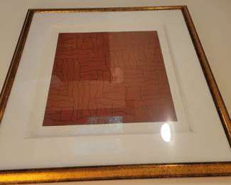 A George Morrison signed & numbered Serigraph "Red Cube".