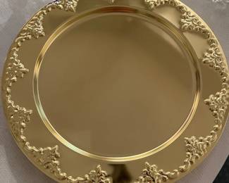 Estate - Gold Metal Chargers (8) - Perfect Condition