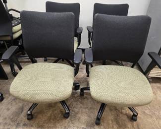 (4) Atlantis HON Armed Office Chairs W/ Green Design