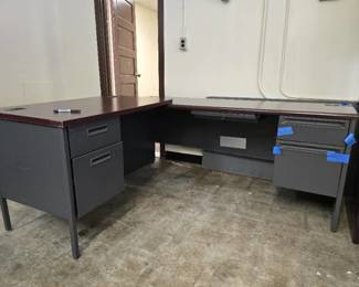 HON L-Shaped Desk W/ 5 Drawers