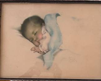 Rare Bessie Pease Gutman print "A Little Bit of Heaven",  framed