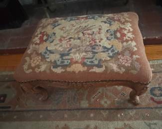 Needlepoint footstool