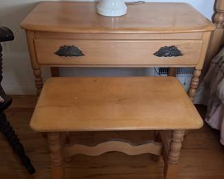Bedside table and a separate backless seat