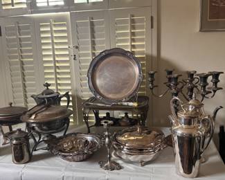 Silver plate serving pieces
