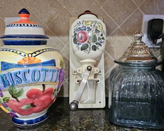 Canisters, Vintage coffee grinder
