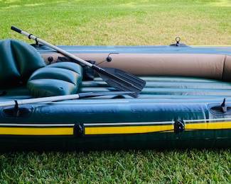 Intex Seahawk 4 Inflatable Boat Set with Oars.