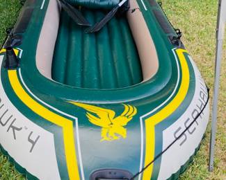 Intex Seahawk 4 Inflatable Boat Set with Oars.