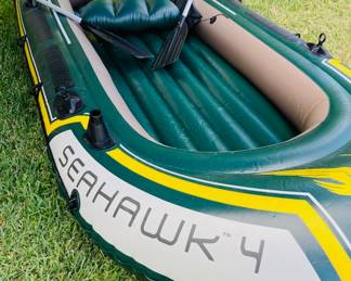 Intex Seahawk 4 Inflatable Boat Set with Oars.
