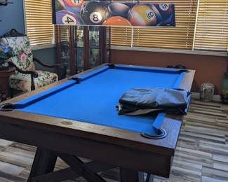 pool table and lamp