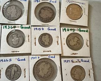 The coins have been removed offsite until days of sale per the families request. 