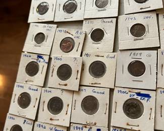 The coins have been removed offsite until days of sale per the families request. 