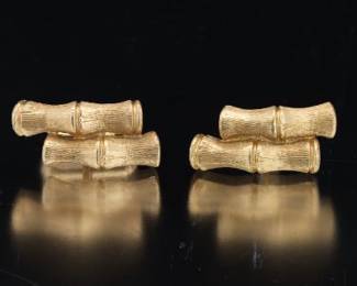 Pair of Gold Bamboo Cufflinks