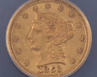 ICG Graded 1853 $2 Gold